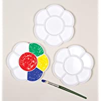 Baker Ross Paletas de plástico para pintura en forma de flor con 7 pocillos para proyectos de pintura- artes y…